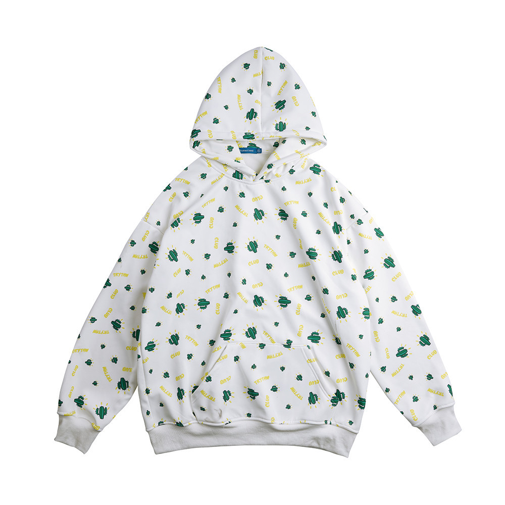 Title 5, Cactus Full Inca Velvet Loose Pullover Hoodie