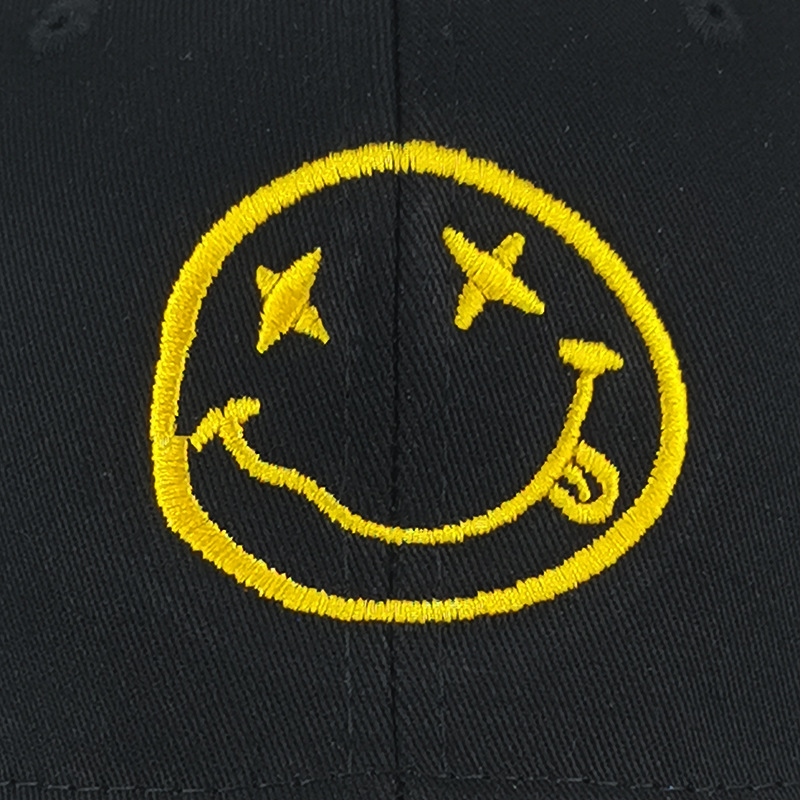 Title 7, Cartoon smiley embroidered cotton baseball cap