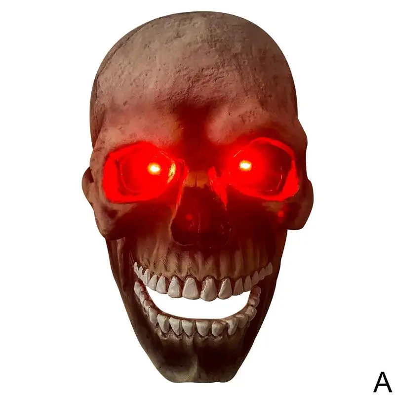 Halloween Skull Movable Mouth Latex Mask Halloween Kills Mask Cosplay Scary Killer Full Face Helmet Halloween Party Costume Prop - Red