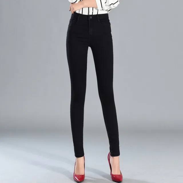 Jeans Trousers And Feet Pants Are Thin And Tight Elastic Women Black - Shop at LoveMi
