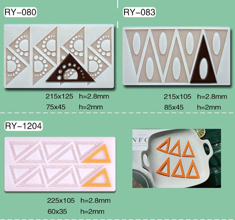 Title 11, Single layer chocolate silicone mold triangle c...