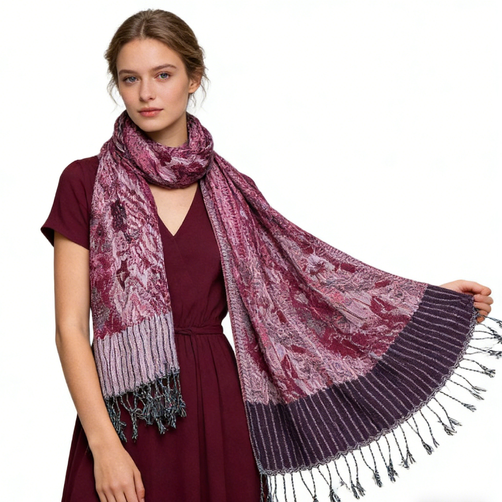 2pcs Glamorous Dinner Accessory Rich Jacquard Texture Catches Light Evening Jacquard Scarf,Luxe Look For Evening Wear,Scarf,vacation,daily Life,evening Party,Office Appropriate Subtlety For W
