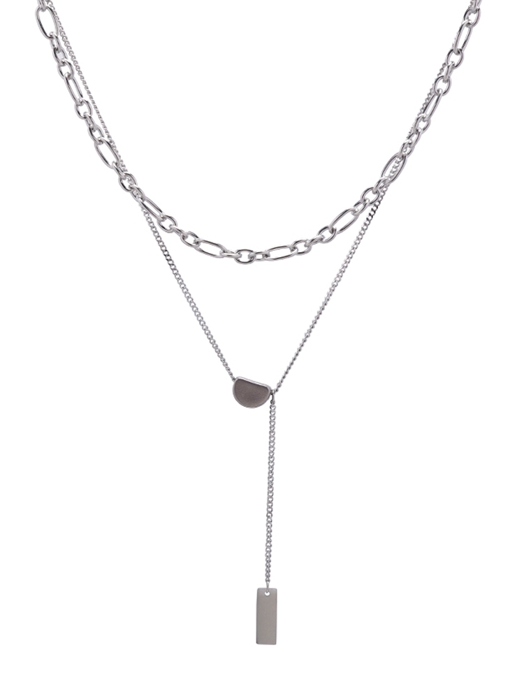 Chain Metal Titanium Steel Color Preserving Necklace Korean Double Layer Wearing Female Clavicle Chain