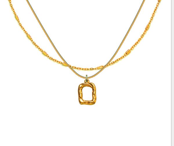 18K Gold Stacking Belt Blogger Double Layer High-end Clavicle Chain