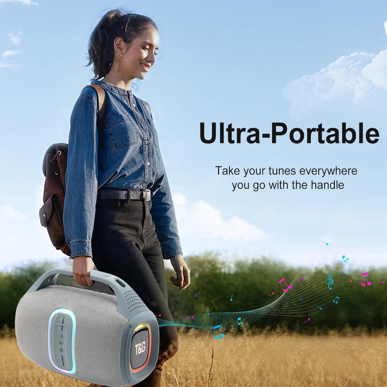 Portable Speakers Boombox Speaker With Dynamic Colourful LED 5