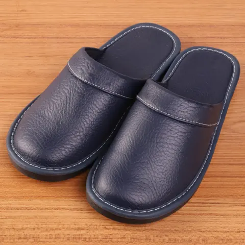 Lazy Four Seasons Leather Slippers Dressing Room