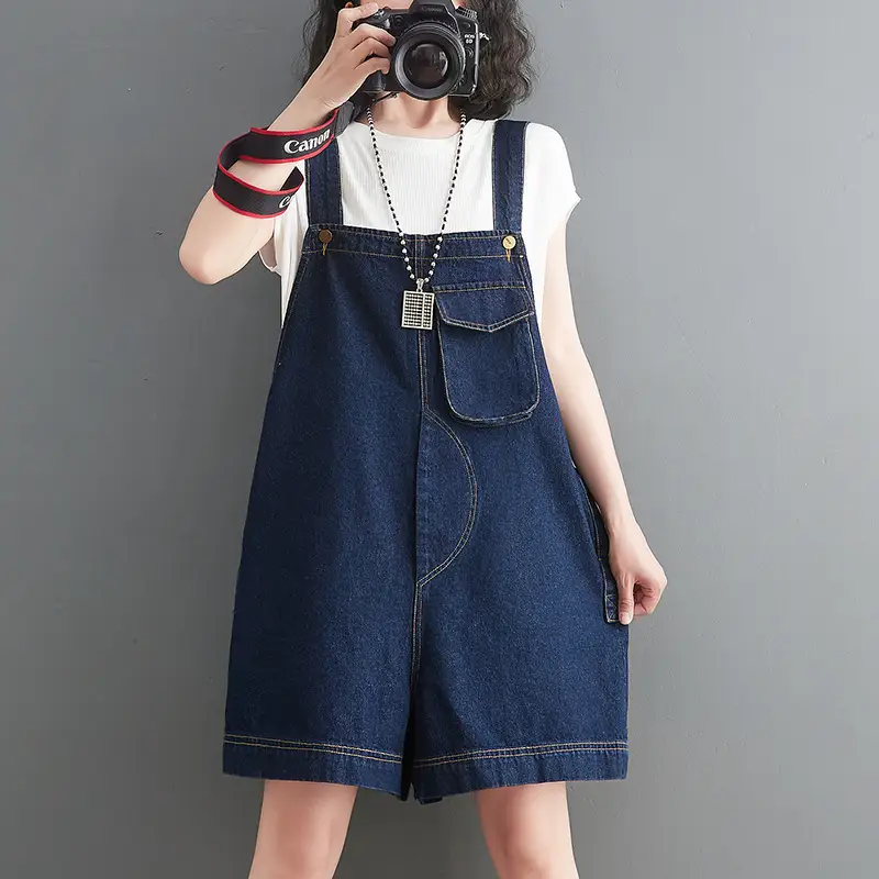 Women's Literary Retro Large Size Denim Shorts