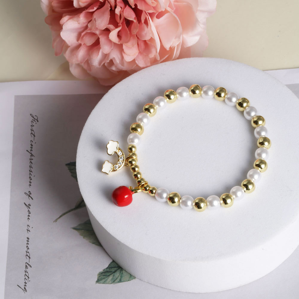 New Drip Oil Rabbit Love Pearl Bracelet