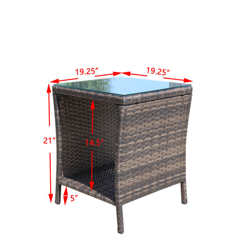 Outdoor Patio Furniture 1 Coffee Table With Clear Tempered Glass — foto 12