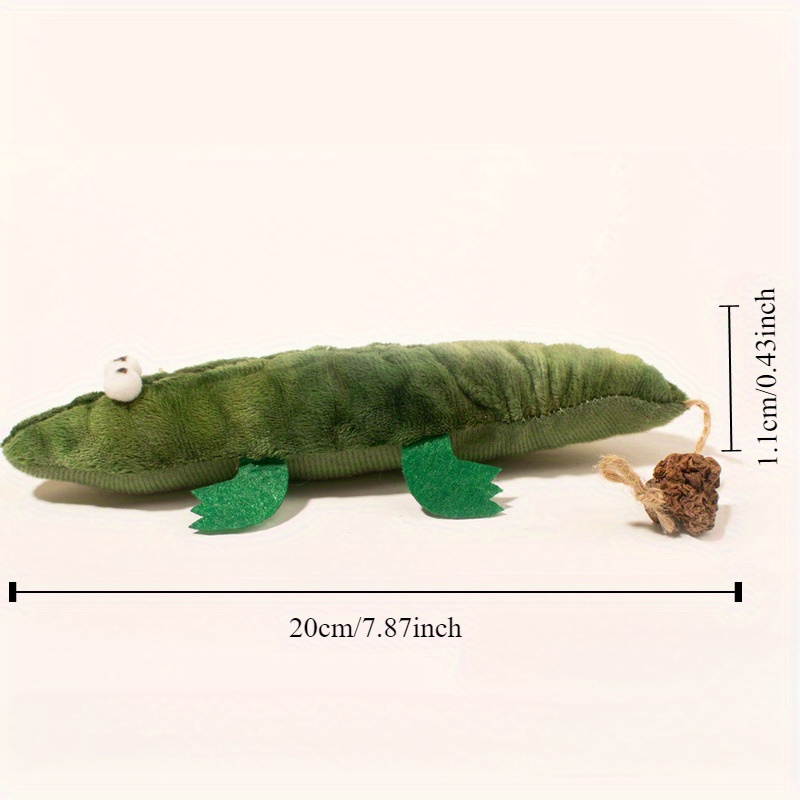 Plush Alligator Catnip Toy Durable Plant Based Cat Toy With A Peppermint Scent For Oral Cleansing And Stress Relief