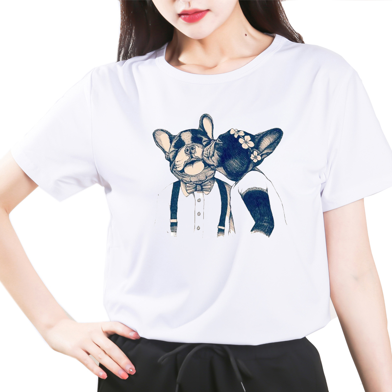 Title 8, French Bulldog Dog Print All-match T-shirt For ...