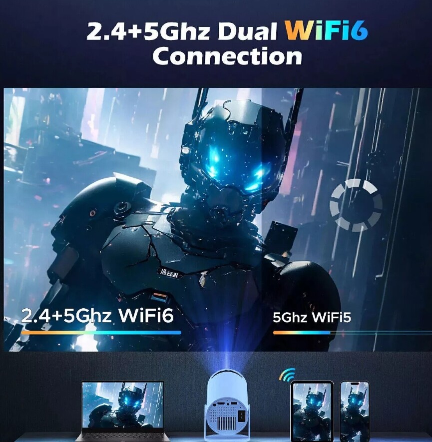4K 5G Projector Smart HD LED WiFi Bluetooth H DMI USB Android Office Home — image 9