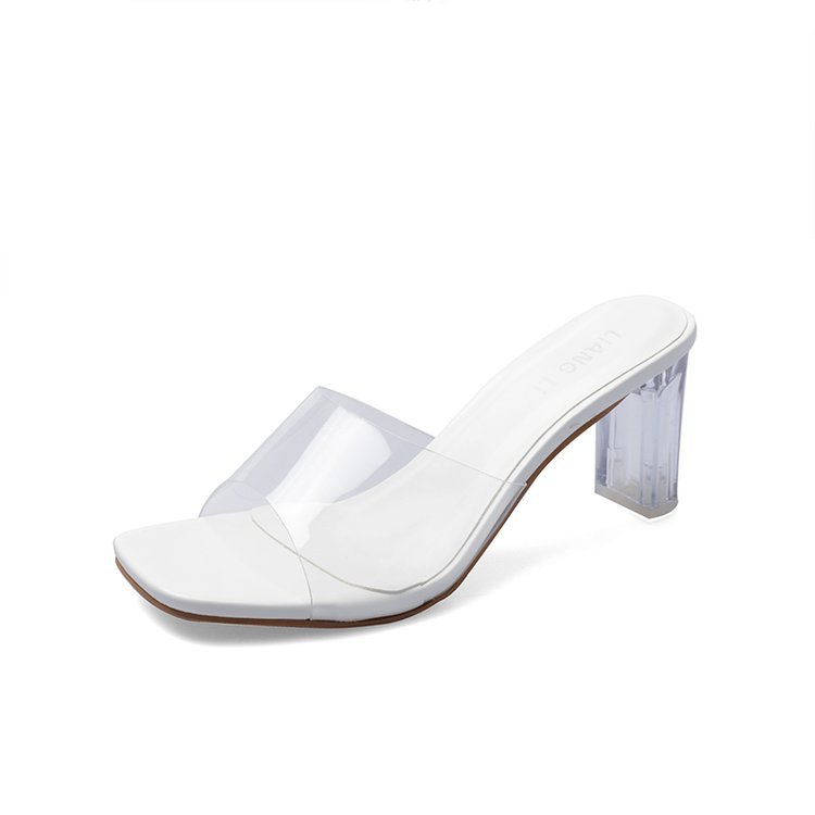 Fish Mouth Transparent Sandals And Slippers Women's Thick heeled High heeled Transparent - Shop at LoveMi