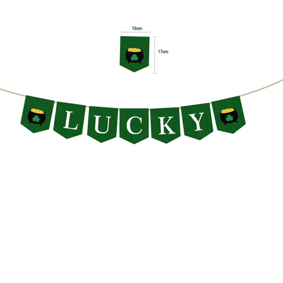 LUCK letter burlap flag3