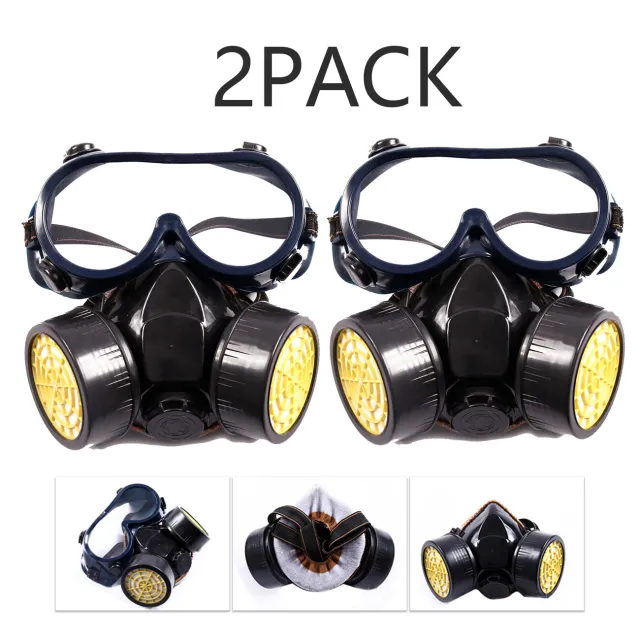 Chemical Dustproof Respirator Gas Face Mask Safety Filter Military Eye Goggle Dual Protection Filter 2Pcs - Shop at LoveMi