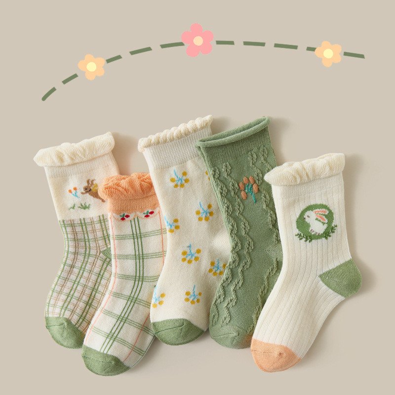 Three-dimensional Jacquard Flower Bow Princess Socks