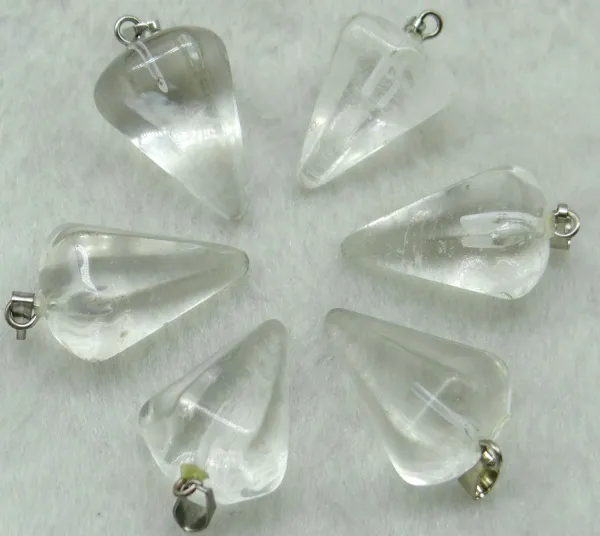 Natural Stone Agate Hexagonal Cone Pendant White Glass - Shop at LoveMi