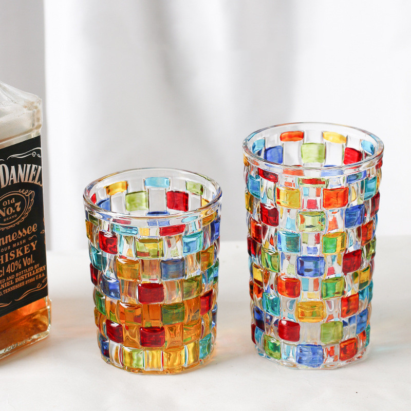 Hand Drawn Colorful Square Creative Glass