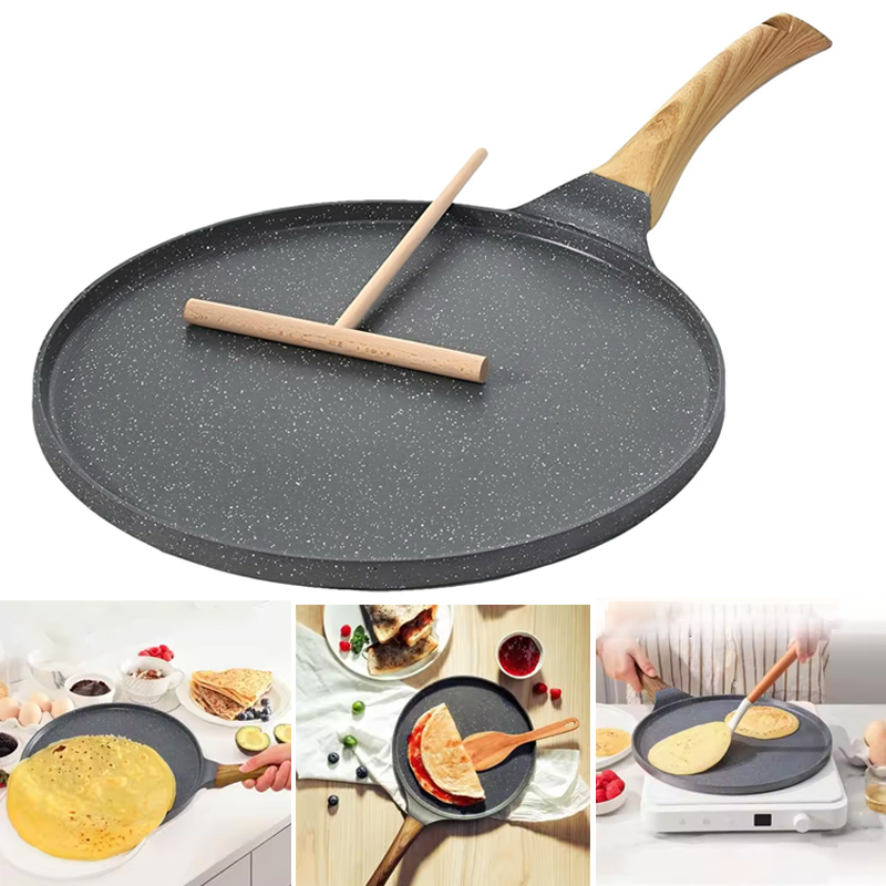 Nonstick Crepe Pan Flat Skillet Tawa Griddle Turner Roti Dosa Pancake Frypan Hot - thumbnail