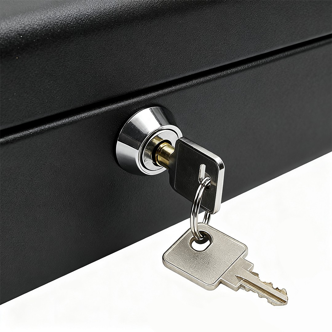 Security Lock Box Large Chest Cash Safe Keys Document Home Office — image 10