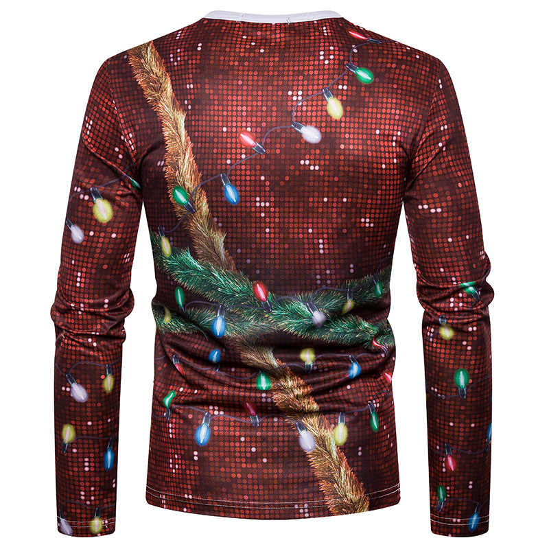 Men's Christmas Holiday Printed Long Sleeve T-Shirt