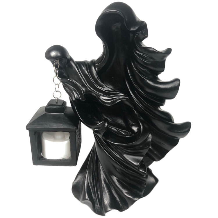 Lantern halloween resin ornament lantern witch (white)