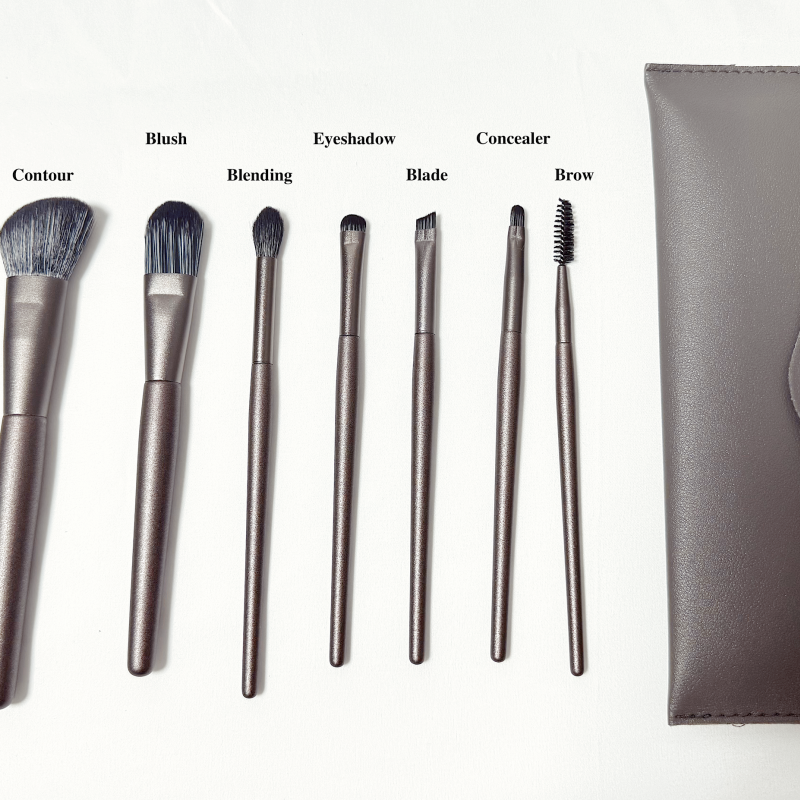 Makeup Brushes Set With Bag 8 Pcs Contour Blush Blending Eyeshadow Concealer Brow Brushes Ideal For Travel And Gifts Travel Friendly Perfect Gift 5