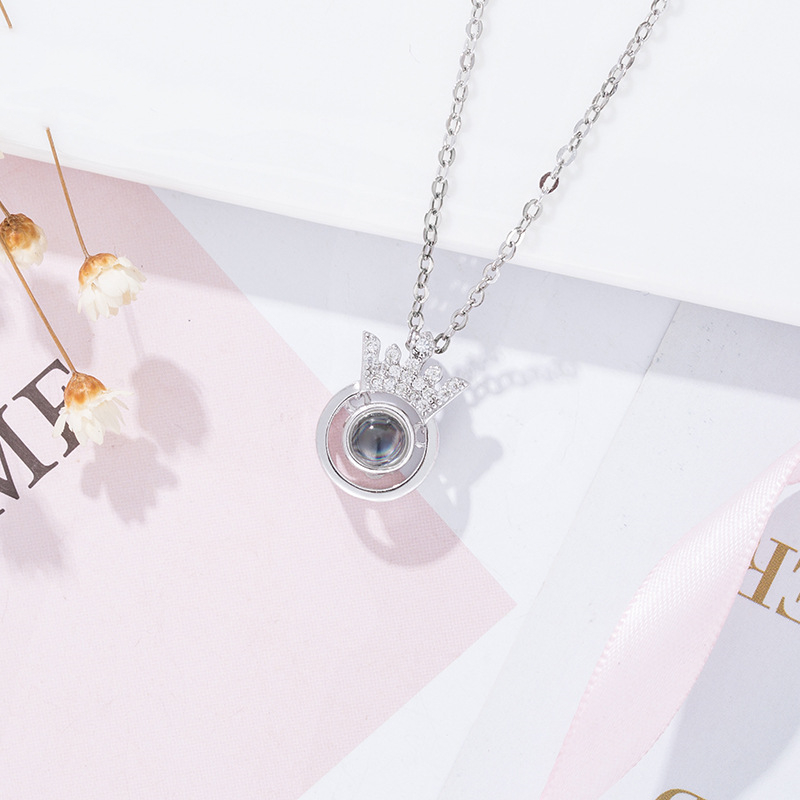 100 Languages I LOVE YOU Crown Necklace