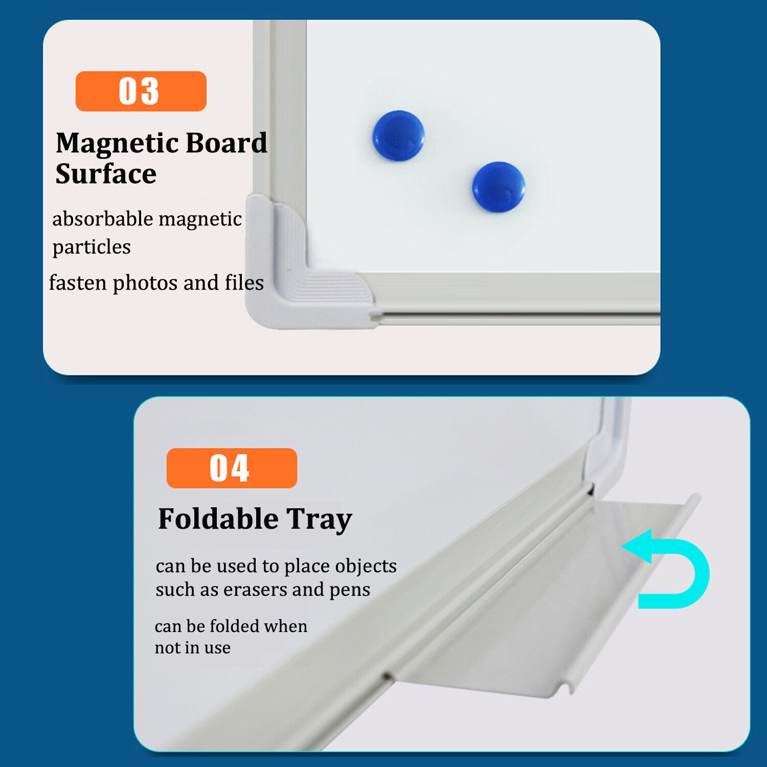MAGNETIC WHITEBOARD SMALL LARGE WHITE BOARD DRY WIPE NOTICE OFFICE SCHOOL HOME