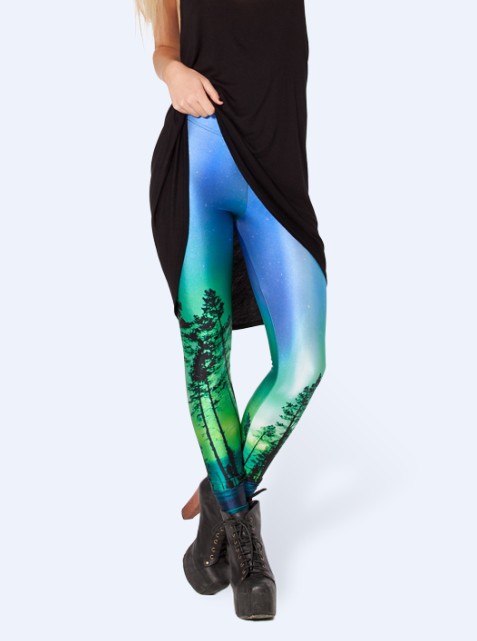 Title 2, Leggings étoilés à imprimé arbre fin pour dames