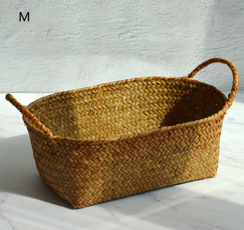 Seagrass woven table top coffee table living room storage