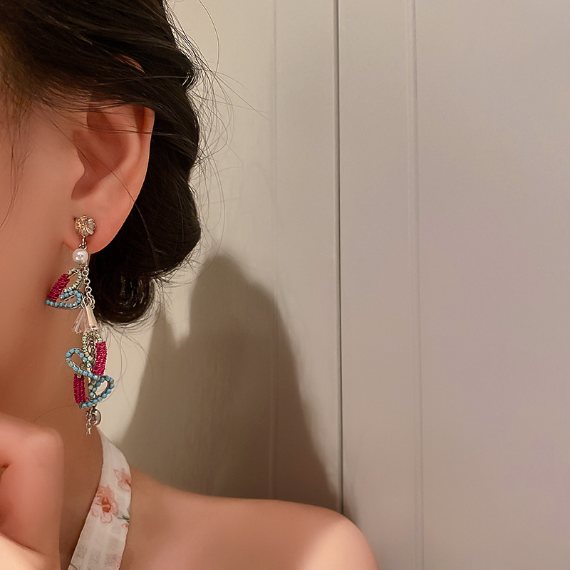 Pearl Earrings Sweet Girl Heart Wave Earrings