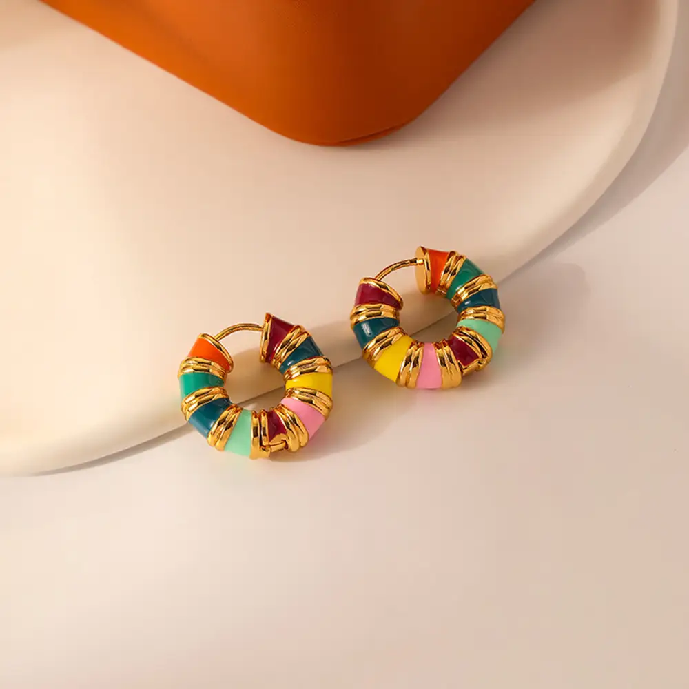 Retro Color Drop Earrings Niche Design Sense