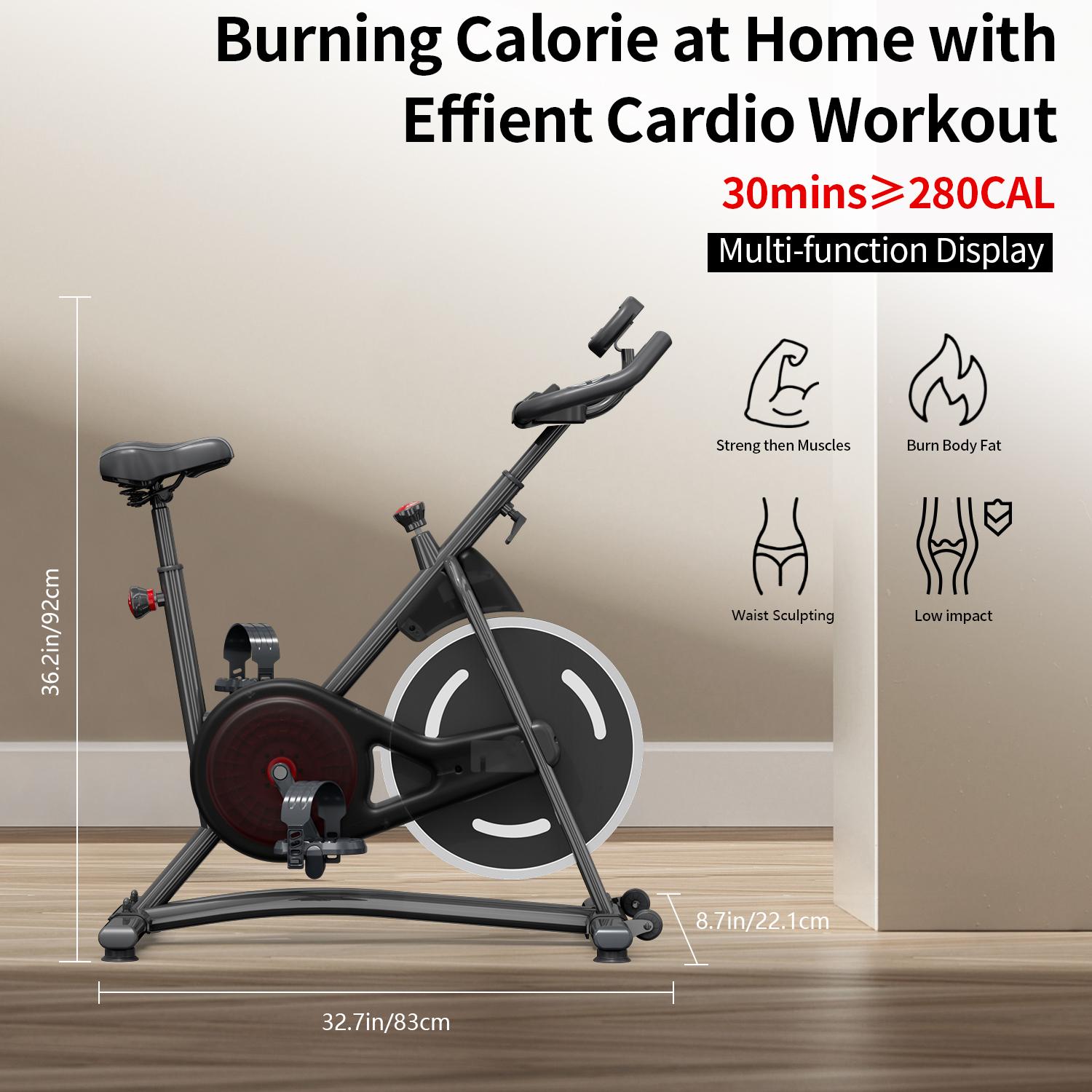 Indoor Stationary Exercise Bike, Quiet Magnetic Cycling Fitn