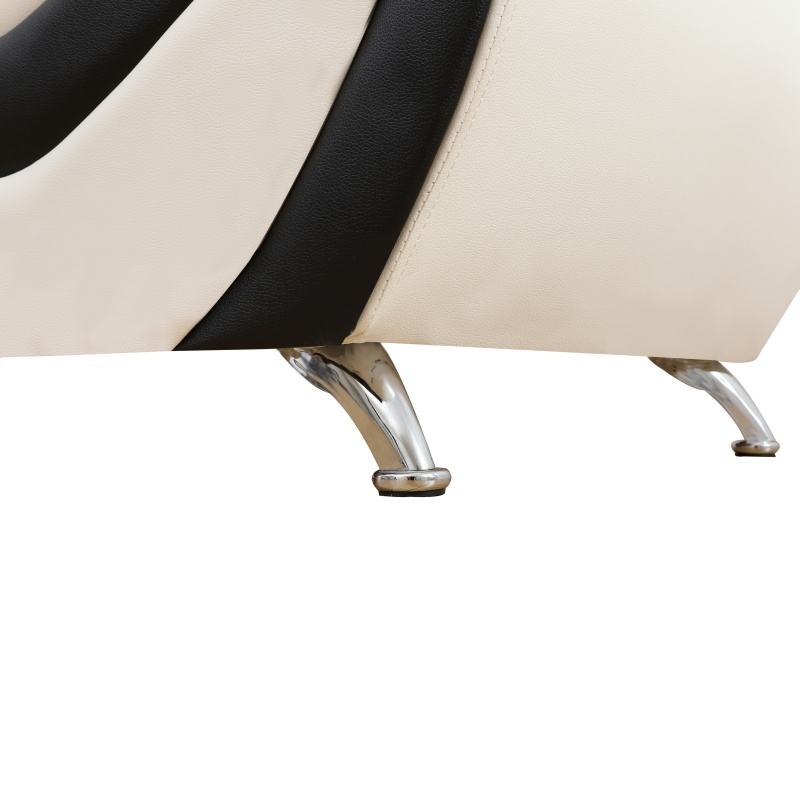 Pickup Only--Black & White Faux Leather 3-Piece Couch Living Room Sofa Set