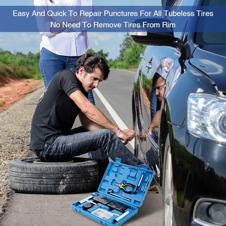 Tire Repair Kit - 68pcs Heavy Duty Plug Universal Tools To Fix Punctures — image 5