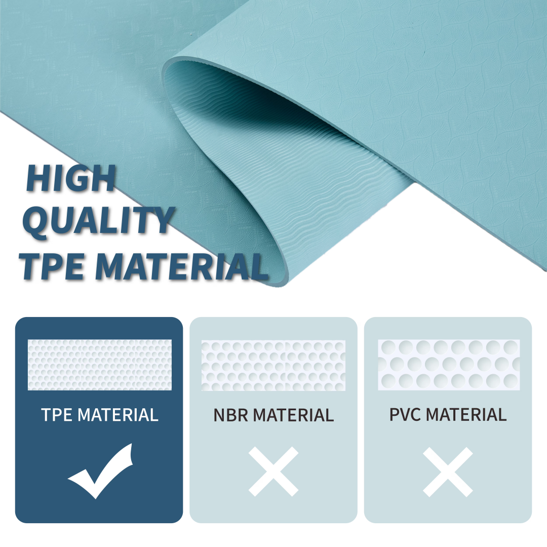 Yoga Mat, Exercise Yoga Mat With Non-Slip Design, Professional TPE Exericise Mat, 72 X 24 Multi-Purpose Workout Mat For Women, Pilates Fitness And Floor Exercises