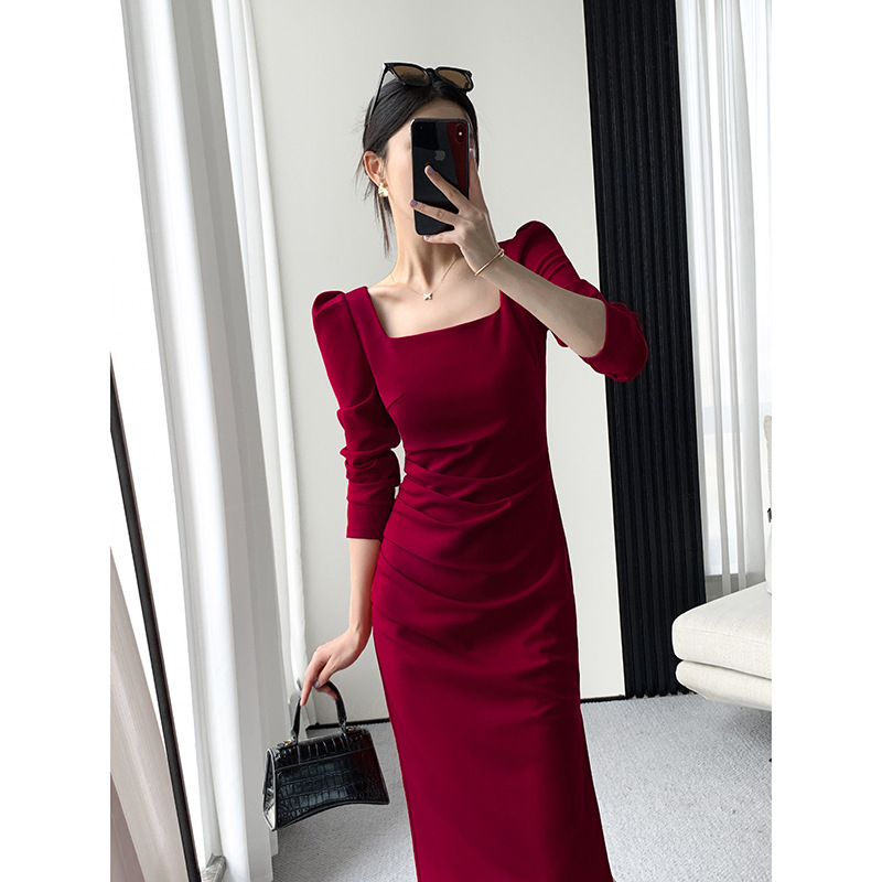 Long Sleeve Square-Neck Maxi Dress, picture 6 of 7