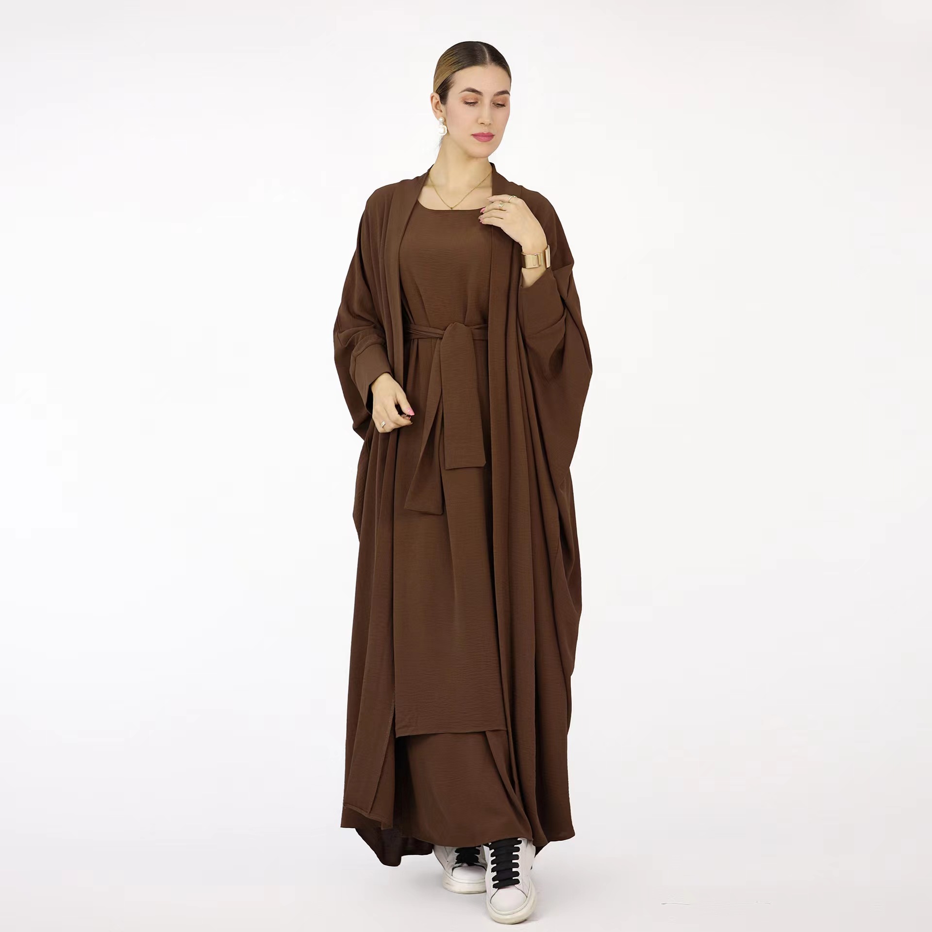 Ethnic Style Solid Color Two Piece Dress