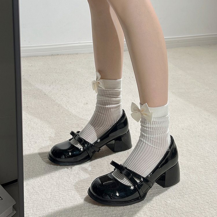 Faux Patent Leather Mary Janes