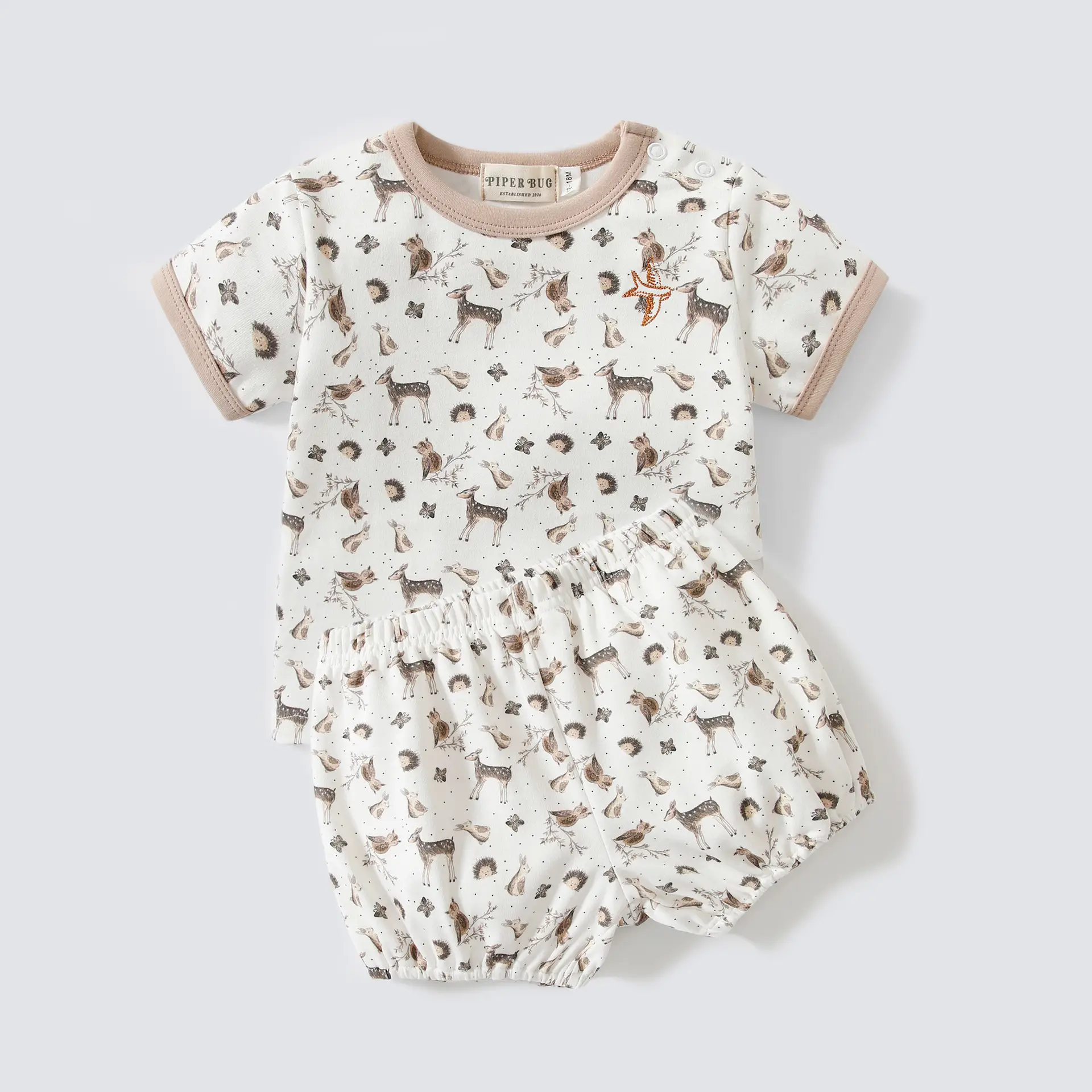 Children's Cotton Summer Short Sleeve Shorts Set