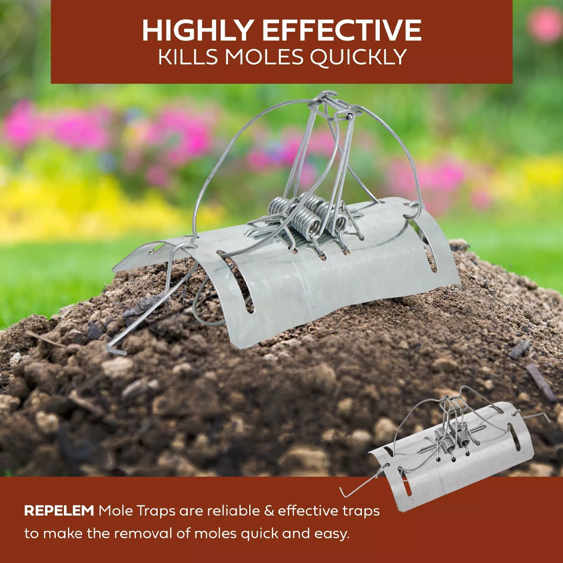 Pack Of 5 Tunnel Mole Trap Quick Kill Control Repellent Traps — image 2