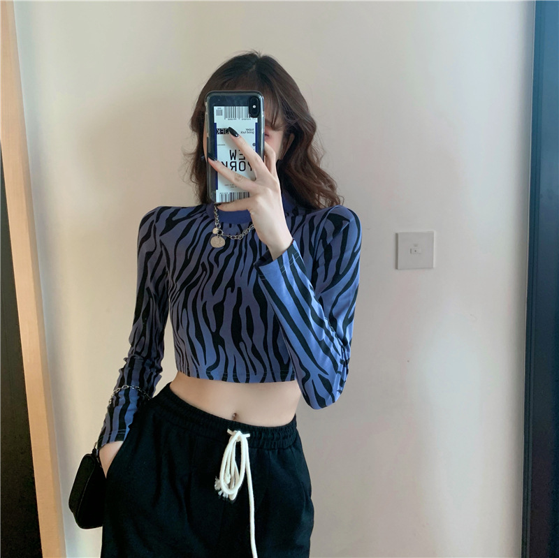 Title 6, Skinny Long Sleeve Bottoming Shirt Retro Croppe...