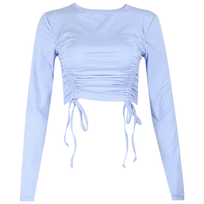 Title 5, Round Neck Drawstring Lace Up Long Sleeve Botto...