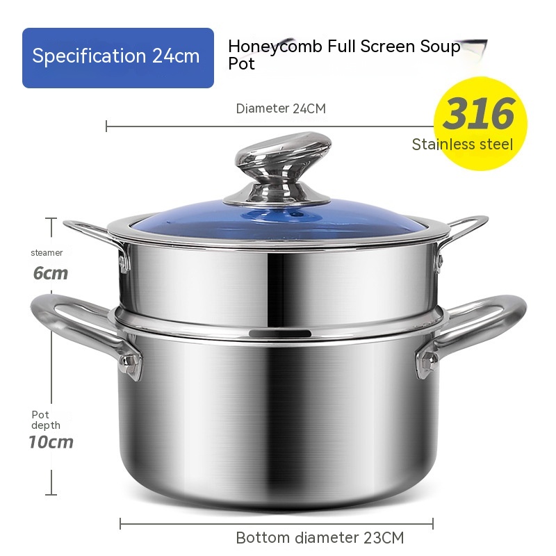 24CM Soup Pot With Steamer