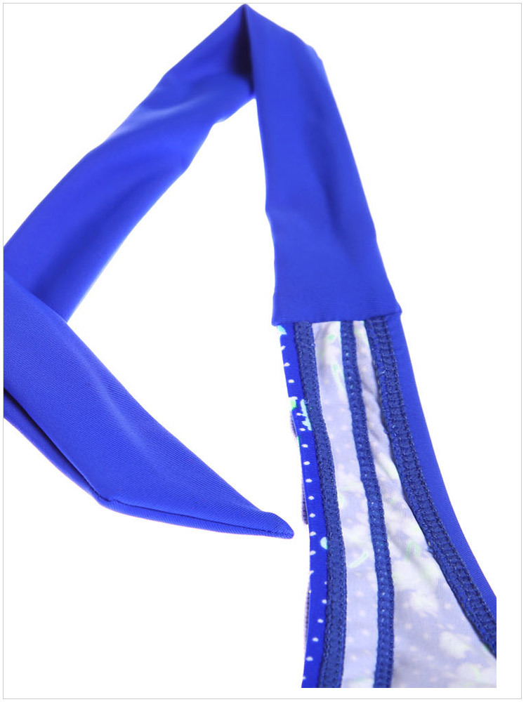 Halter Neck Back Detachable Cup Cotton Hakama Split Swimsuit - Image 5