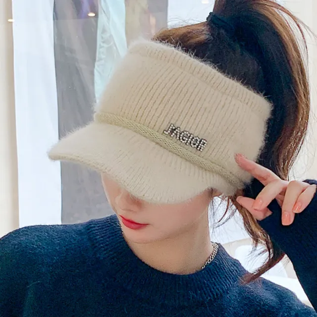 Girls Thickened Warm Knitted Hats In Autumn And Winter Beige - Shop at LoveMi