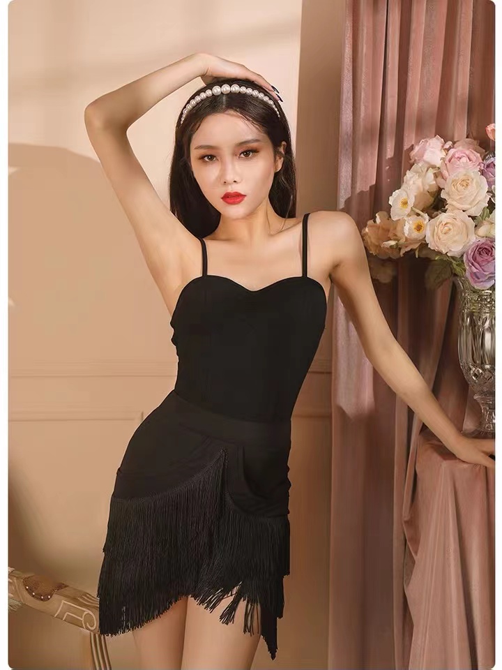 Half Length Fringed Professional Dance Skirt