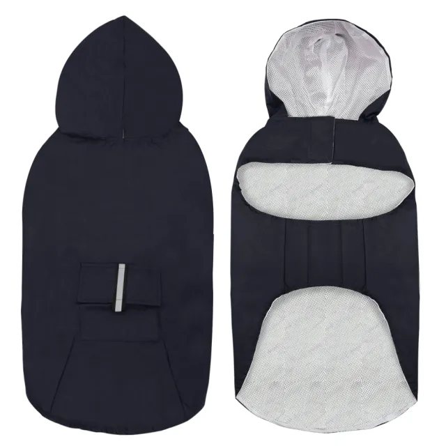 Pet Large Dog Raincoat Waterproof Big Dog Clothes Outdoor Co Black - Shop at LoveMi