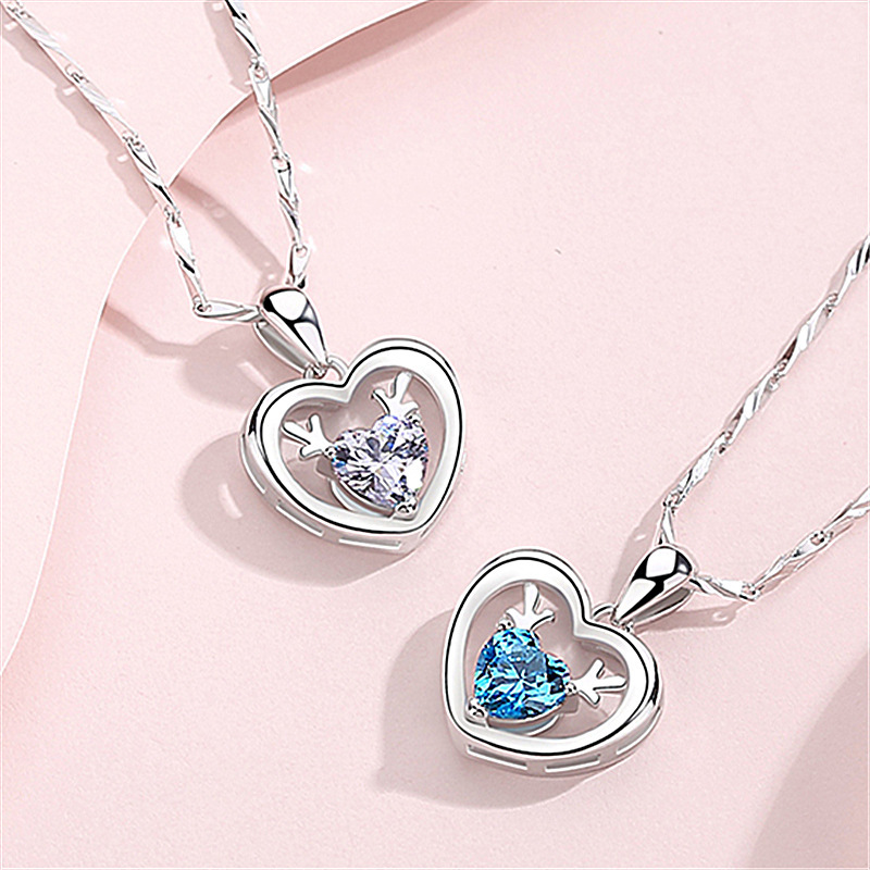 A Deer Has You Pendant Heart-shaped Antler Pendant Necklace Hipster